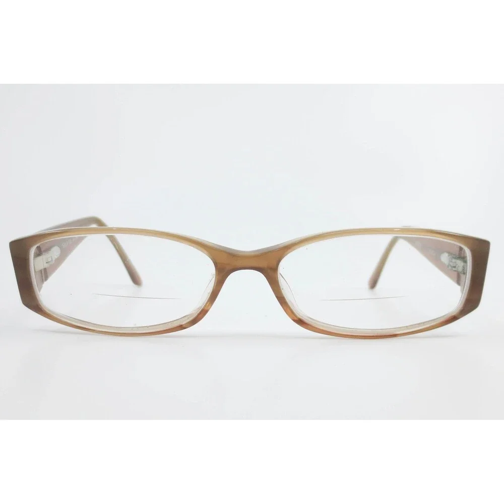 Karen Kane Novella Natural Brown Rectangular Eyeglass Frames Rhinestone